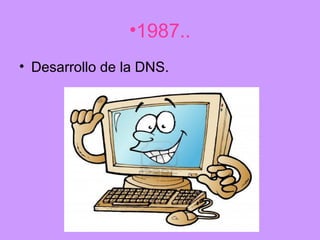 •1987..
• Desarrollo de la DNS.
 