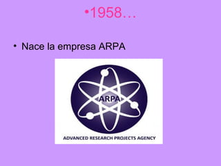 •1958…

• Nace la empresa ARPA
 