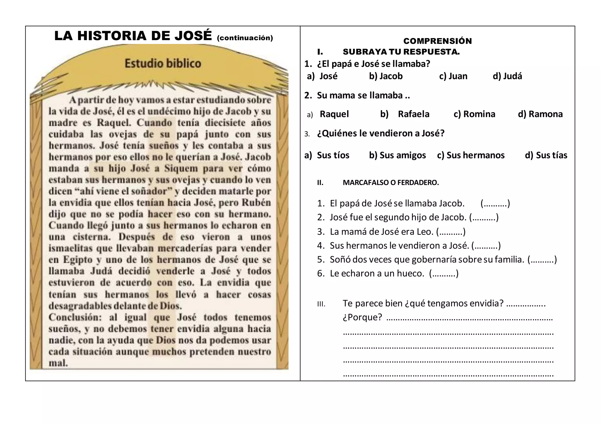 Historia de José | DOCX