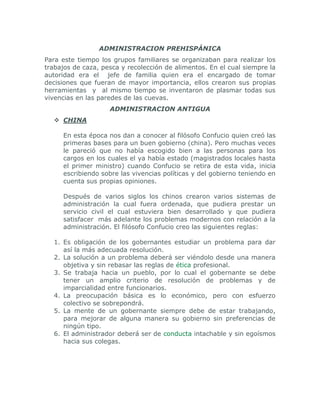 Historia de la administracion