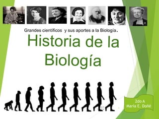 August
31, 2016
1
Grandes científicos y sus aportes a la Biología.
2do A
María E. Doñé
 