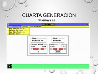 WINDOWS 1.0
CUARTA GENERACION
 