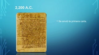 2,200 A.C.
• Se envió la primera carta.
 