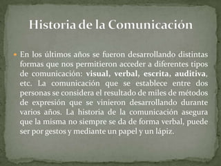 Historia De La Comunicacion