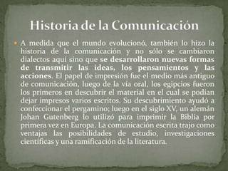 Historia De La Comunicacion