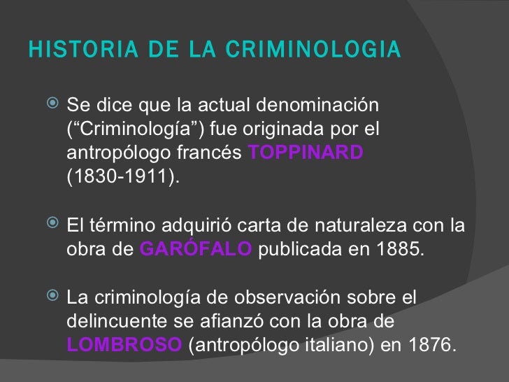 Historia de la criminologia