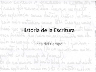 Historia de la Escritura
Línea del tiempo