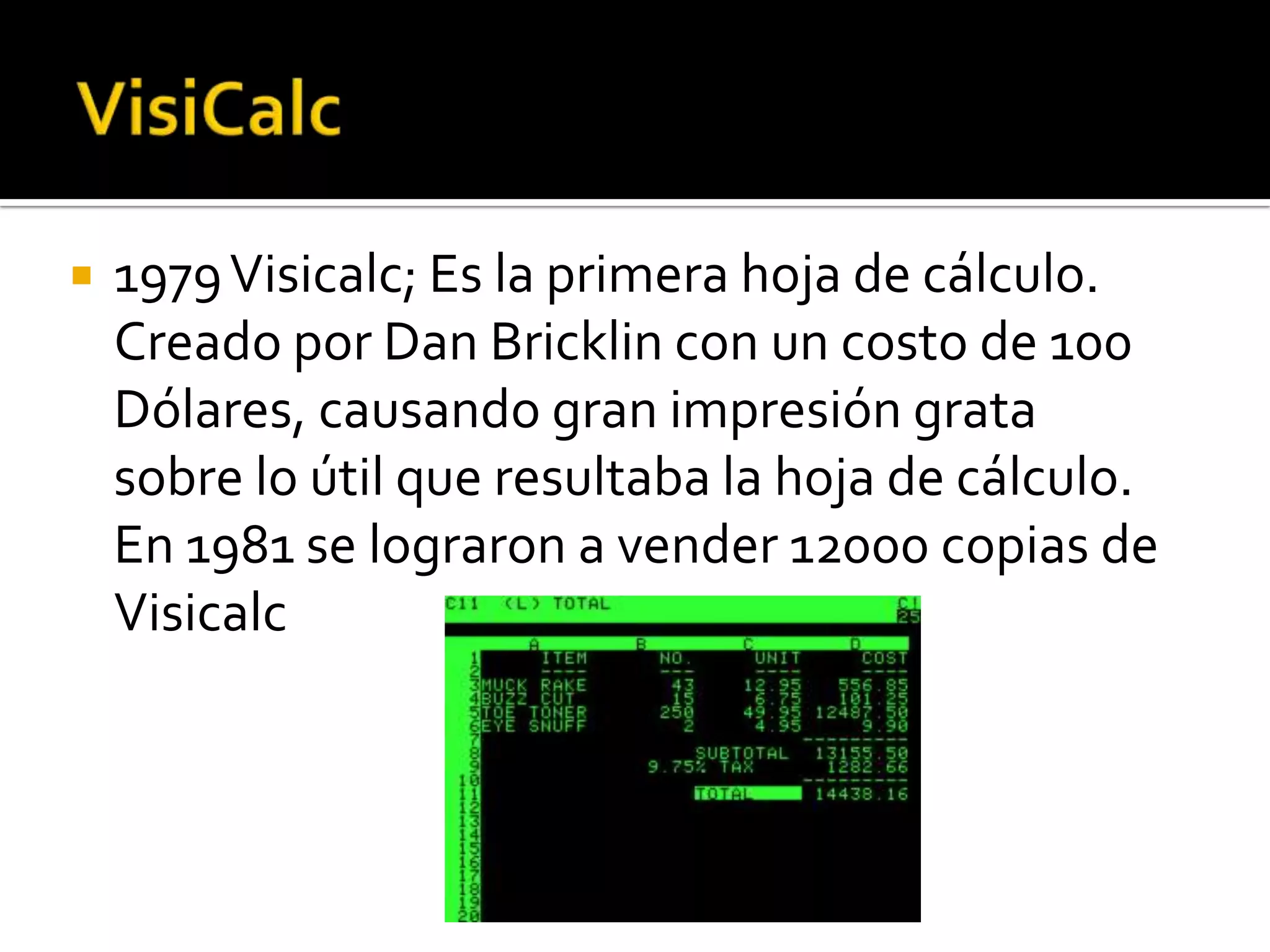 Historia de la hoja de cálculo | PPTX