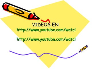 VIDEOS EN  http://www.youtube.com/watch?v=evjKpygDE90 http://www.youtube.com/watch?v=7zxwlHotjhg 