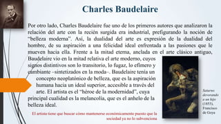 Charles Baudelaire
Por otro lado, Charles Baudelaire fue uno de los primeros autores que analizaron la
relación del arte c...