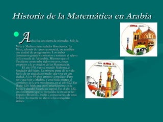 Historia de la Matemática en Arabia ,[object Object]