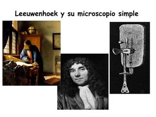 Leeuwenhoek y su microscopio simple
 