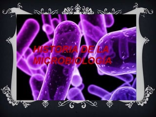 .
HISTORIA DE LA
MICROBIOLOGÍA
 