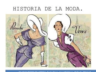 HISTORIA DE LA MODA.

IES FRAY PEDRO DE URBINA. Berta Pérez, Ana Mª Flórez. 2º Bach. 2013-14

 