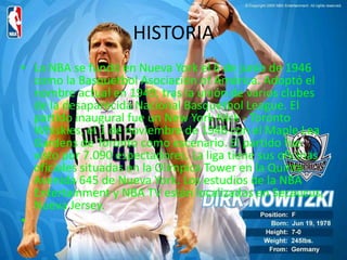 HISTORIALa NBA se fundó en Nueva York el 6 de junio de 1946 como la Basquetbol Asociación of América. Adoptó el nombre actual en 1949, tras la unión de varios clubes de la desaparecida Nacional Basquetbol League. El partido inaugural fue un New York Nick - Toronto Whiskies, el 1 de noviembre de 1946 con el Maple Lea Gardens de Toronto como escenario. El partido fue visto por 7.090 espectadores. La liga tiene sus oficinas oficiales situadas en la Olímpica Tower en la Quinta Avenida 645 de Nueva York. Los estudios de la NBA Entertainment y NBA TV están localizados en Secaucus, Nueva Jersey.