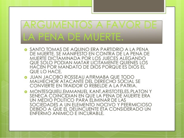 Argumentos De La Pena De Muerte