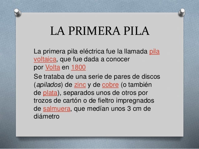 Historia de la pila o bateria