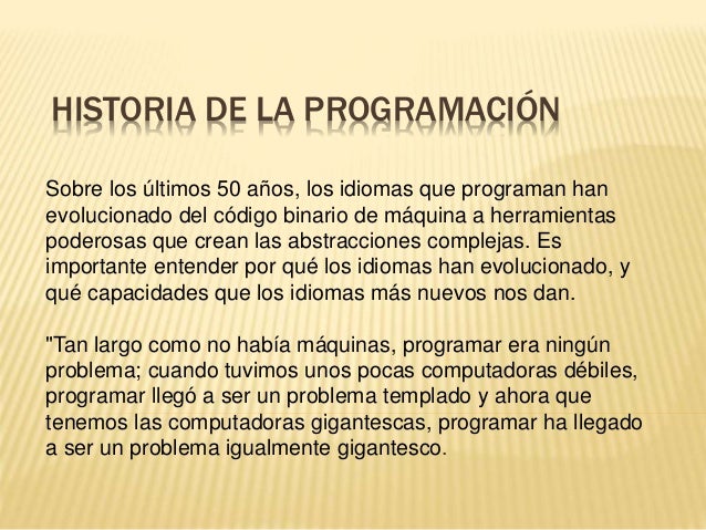 Historia de la programación