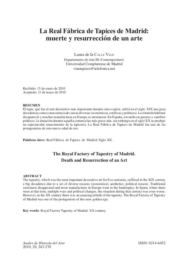 Historia De La Real Fabrica De Tapices