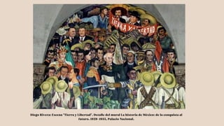 Diego Rivera: Escena "Tierra y Libertad". Detalle del mural La historia de México: de la conquista al
futuro. 1929-1935, Palacio Nacional.
 