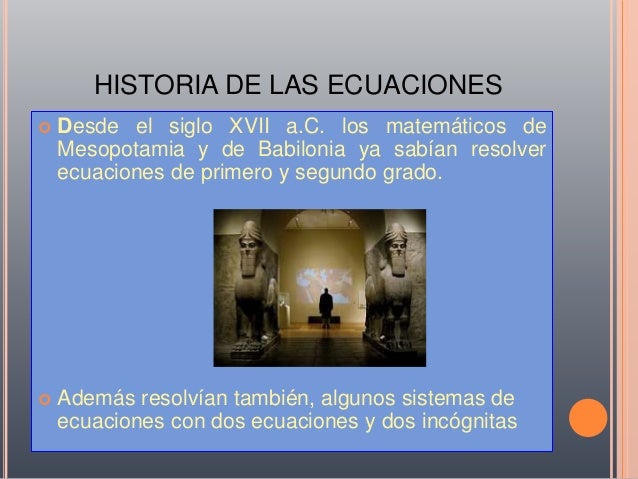 Historia de las ecuaciones