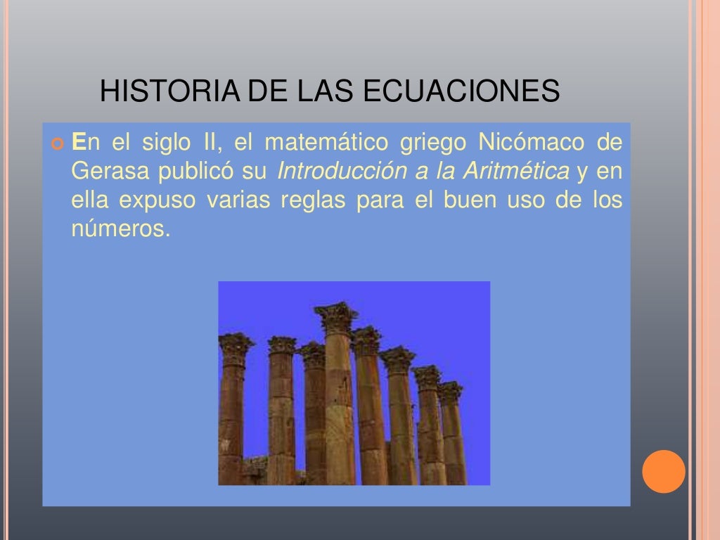 Historia de las ecuaciones