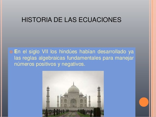 Historia de las ecuaciones