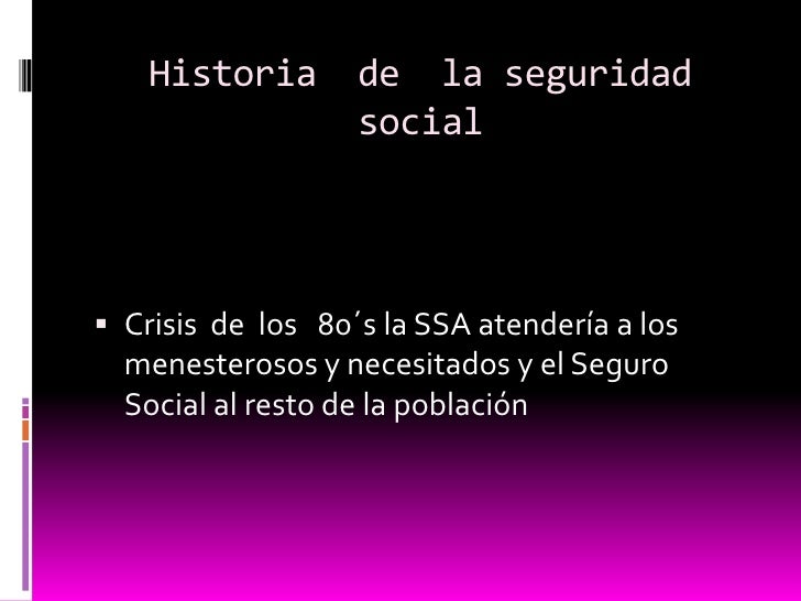 Historia de la seguridad social