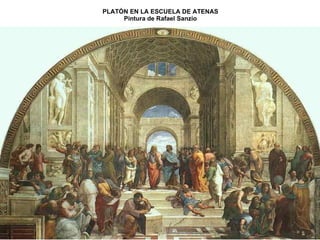 PLATÓN EN LA ESCUELA DE ATENAS Pintura de Rafael Sanzio 