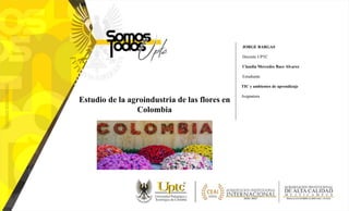 JORGE BARGAS
Docente UPTC
Claudia Mercedes Baez Alvarez
Estudiante
TIC y ambientes de aprendizaje
Asignatura
Estudio de la agroindustria de las flores en
Colombia
 