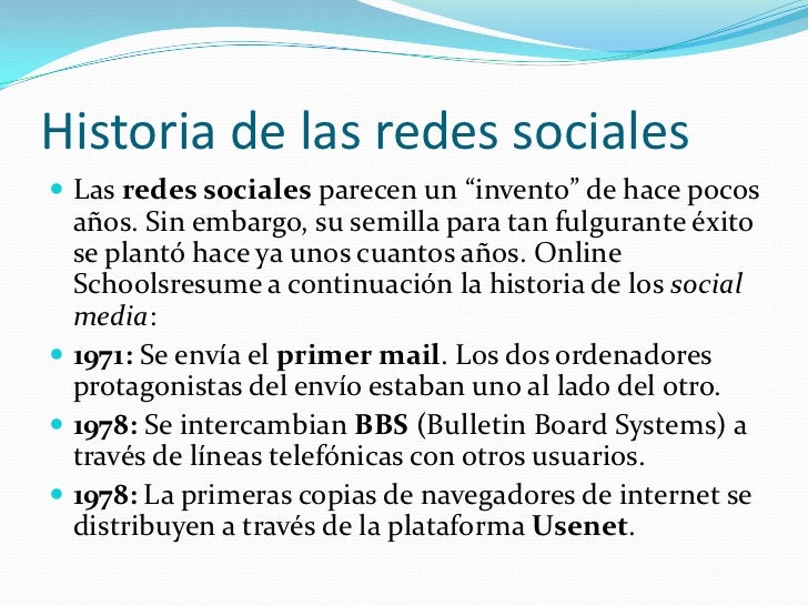 Historia de las redes sociales