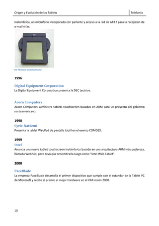 Historia de las tablets | DOCX