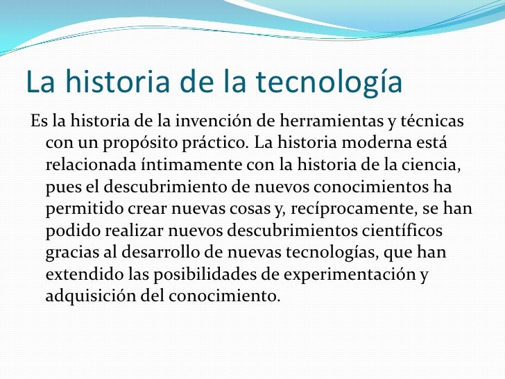 Historia de la tecnología