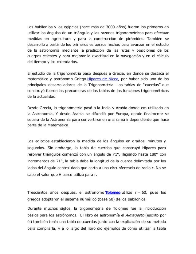 Historia de la trigonometría...