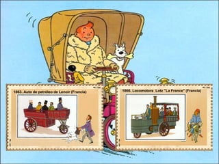 1863. Auto de petróleo de Lenoir (Francia)  1866. Locomotora  Lotz "La France" (Francia)  