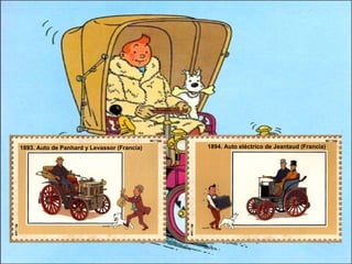 1893. Auto de Panhard y Levassor (Francia)  1894. Auto eléctrico de Jeantaud (Francia)  