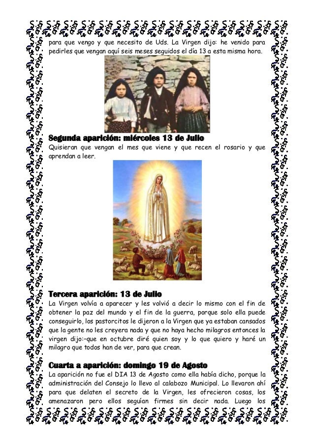 Historia De La Virgen De Fatima Para Niños Corta - Niños ...