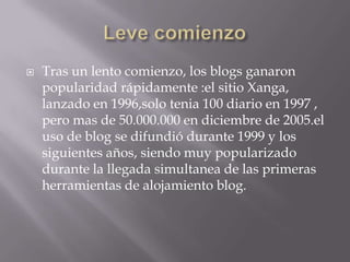 Historia Del Blog | PPTX