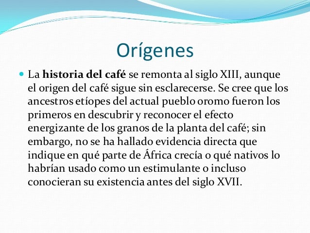 Historia del café