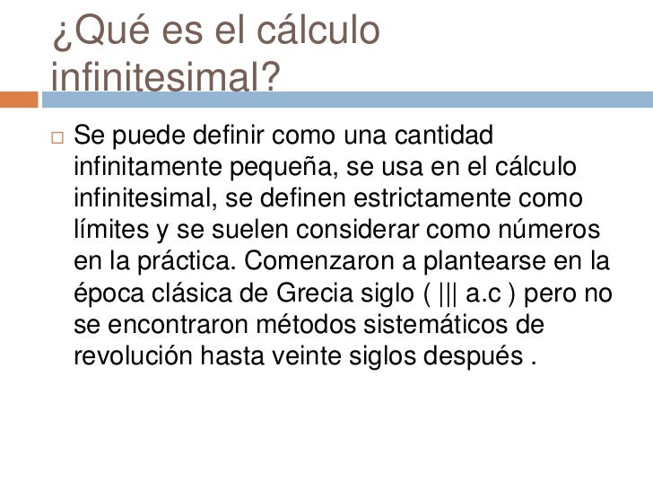 Historia del calculo infinitesimal