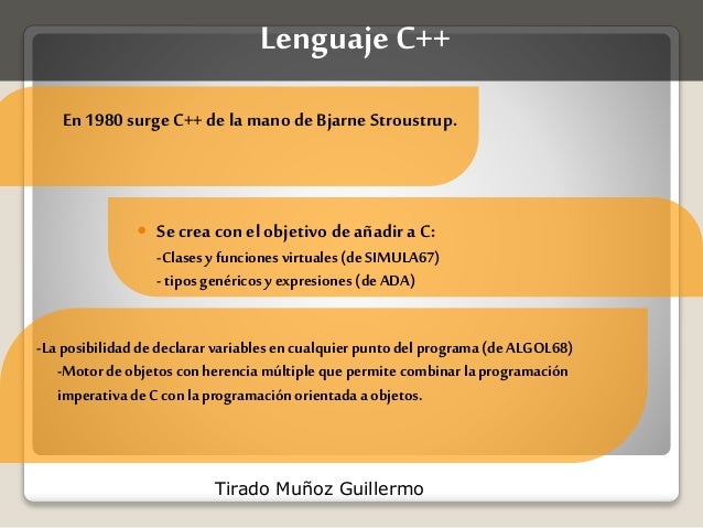 Historia del desarrollo del lenguaje C, C++, C#