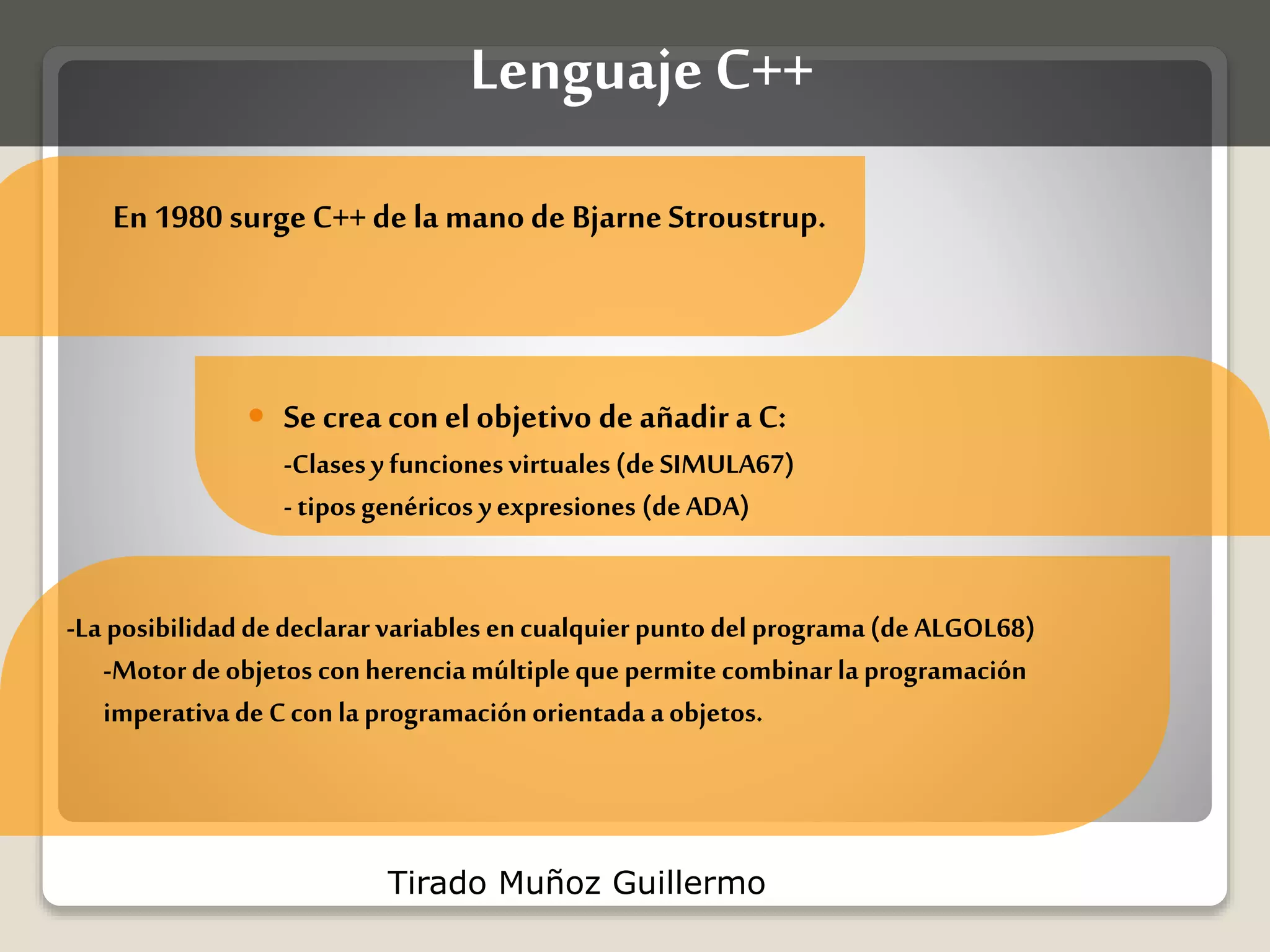 Historia del desarrollo del lenguaje C, C++, C # | PPT