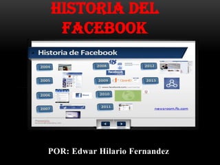 HISTORIA DEL
FACEBOOK
POR: Edwar Hilario Fernandez
 