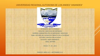 UNIVERSIDAD REGIONAL AUTONOMA DE LOS ANDES “UNIANDES”
 