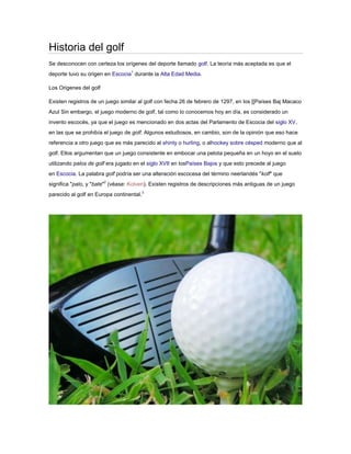 Historia del golf