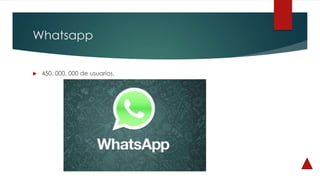 Whatsapp
 450, 000, 000 de usuarios.
 