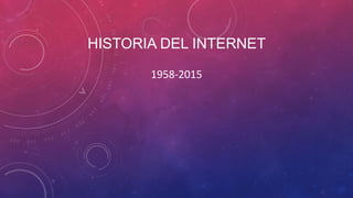 HISTORIA DEL INTERNET
1958-2015
 