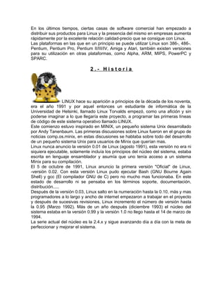Historia de linux y sus distribuciones | DOC