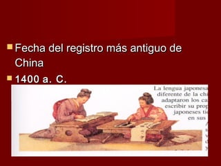  Fecha del registro más antiguo de
 China
 1400   a. C.
 