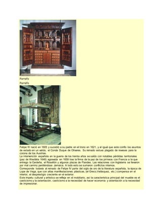 Historia del mueble romanico y barroco
